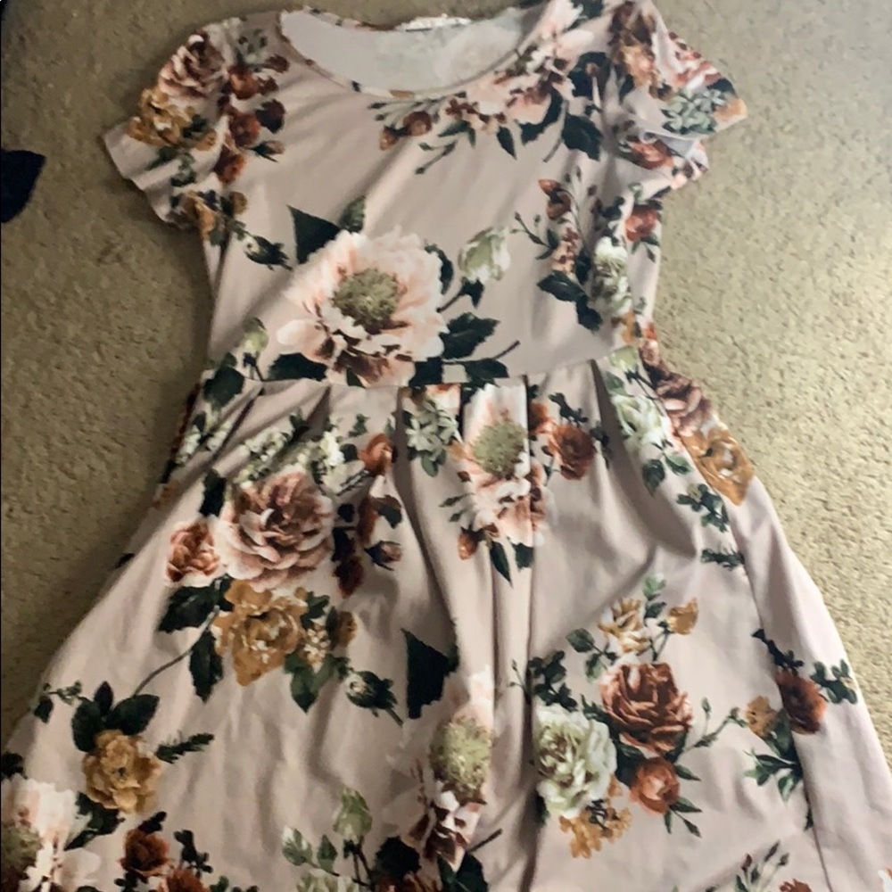 Flower light pink dress